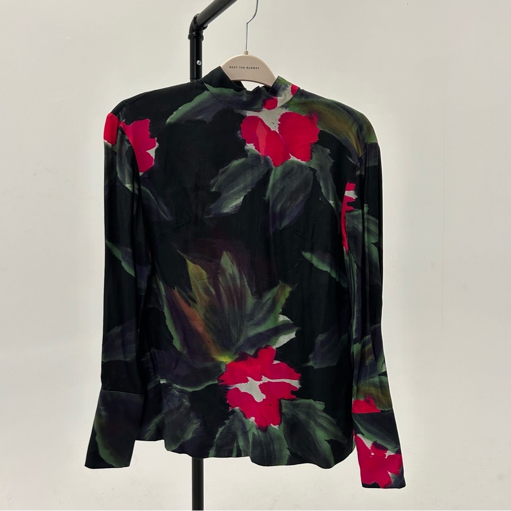 Multicolored Floral Mandarin Collar Blouse